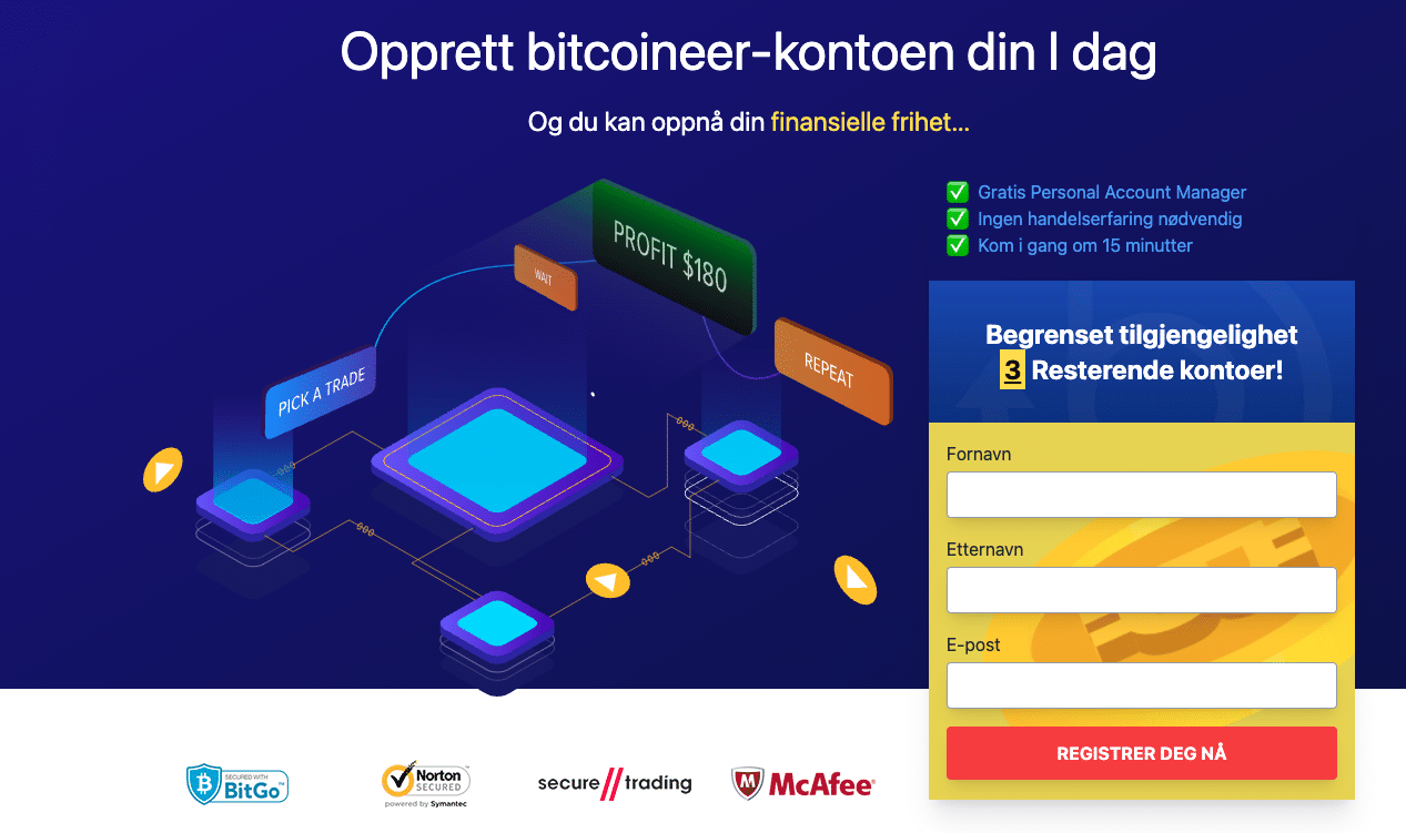 bitccoiner konto registrering