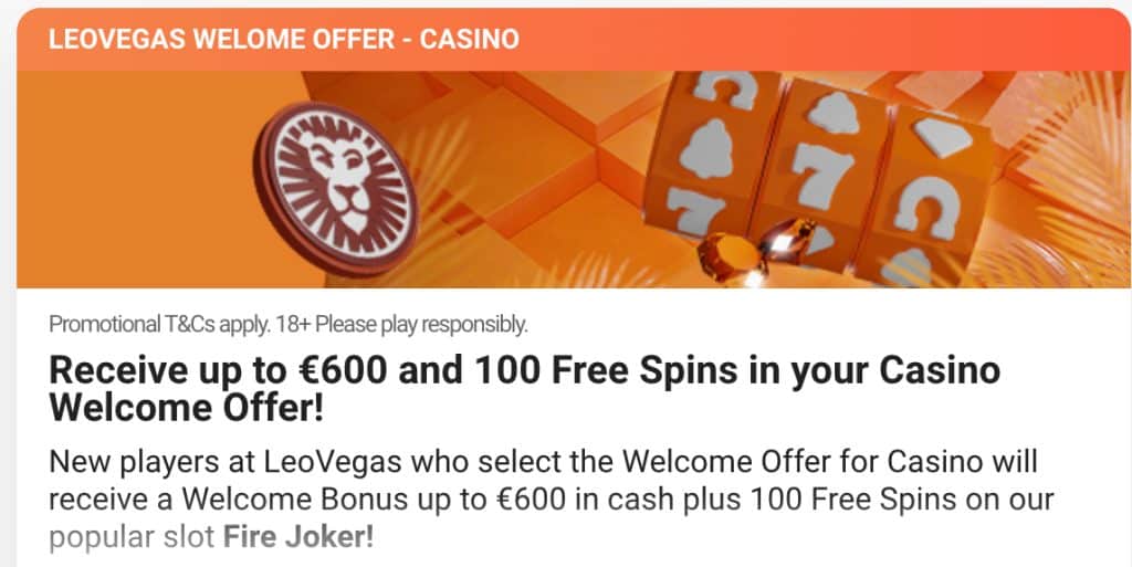 leoVegas casino bonus