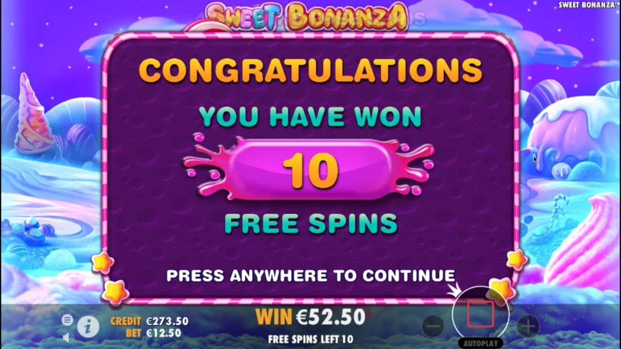 sweet bonanza free spins