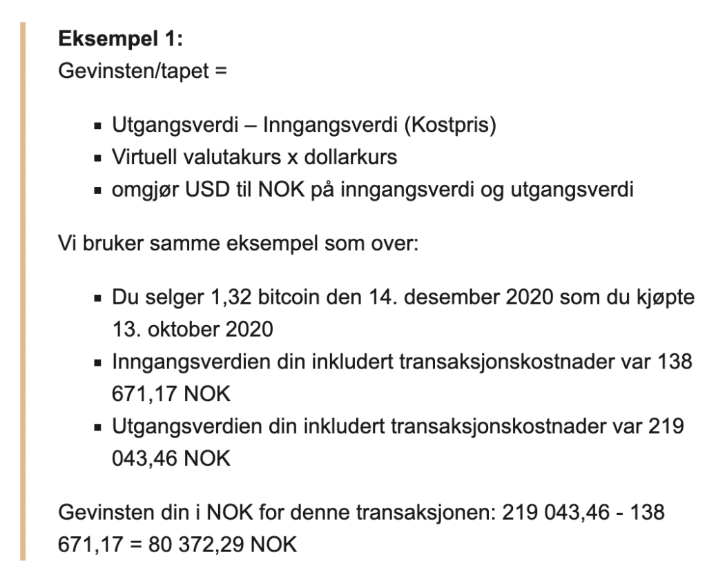 krypto skatt eksempel fra skatteetaten