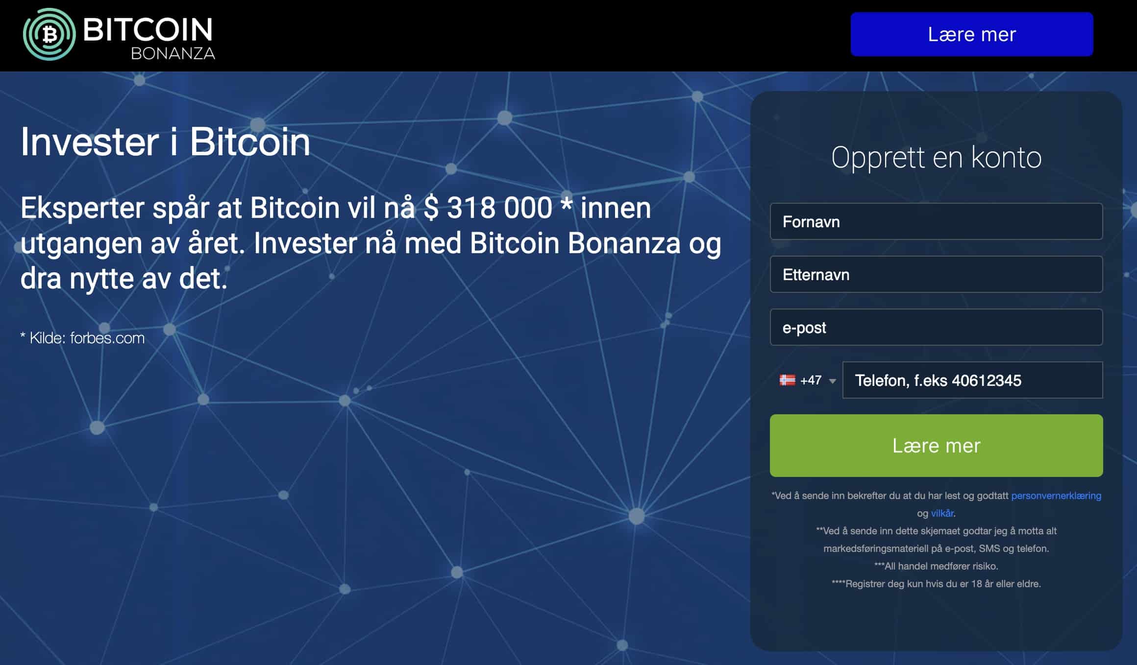 Bitcoin Bonanza registrering