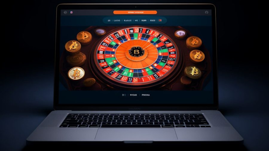 krypto casino på laptop skjerm