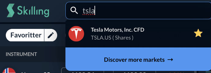 TSLA aksjer