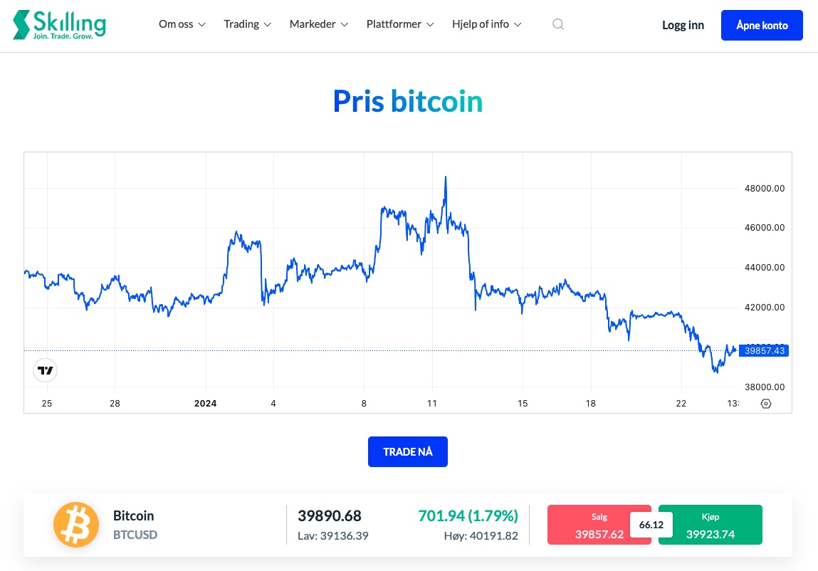 kjøpe bitcoin på skilling