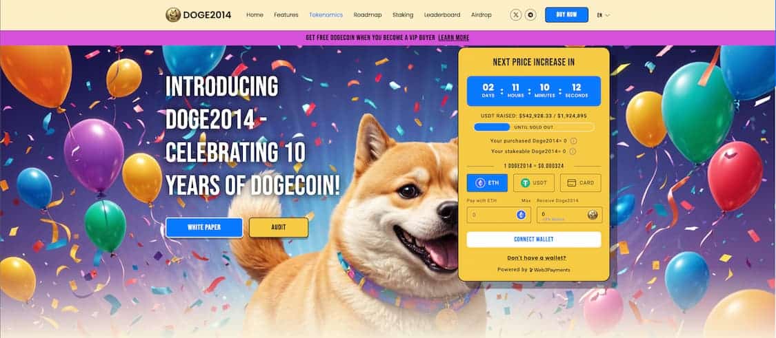 Doge2014 forhåndssalg med countdown