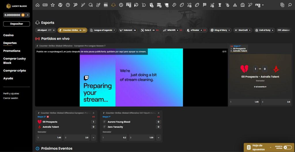 Lucky Block apuestas eSports 