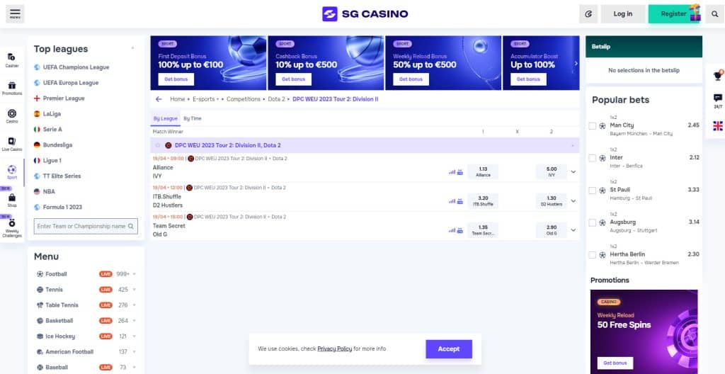 SGCasino apuestas eSports