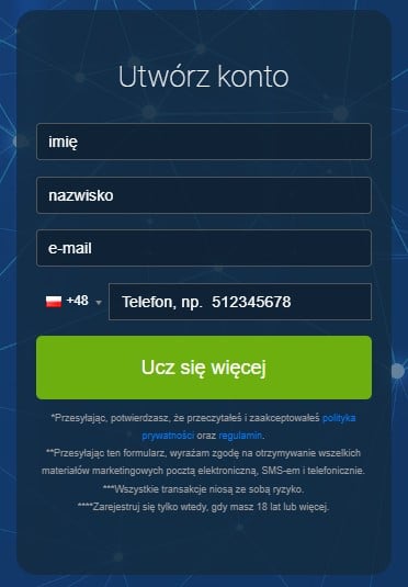 bitcoin dynamit formularz rejestracyjny