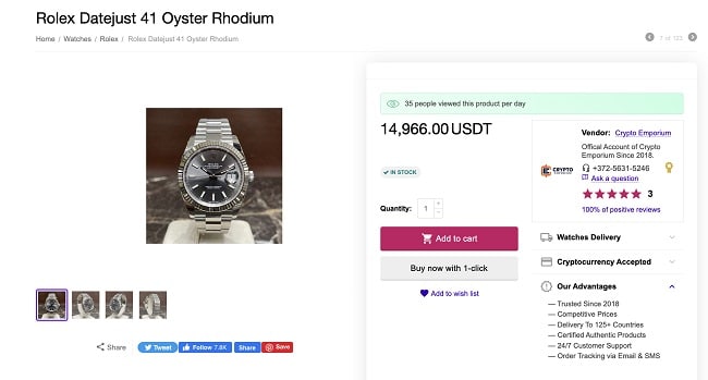 Crypto Emporium wybierz Rolex