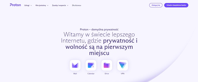 Proton Mail strona główna