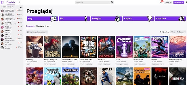 Twitch strona główna