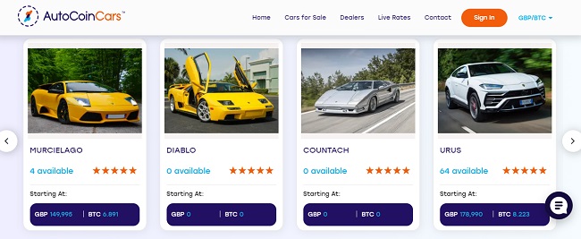 Lamborghini na Auto Coin Cars