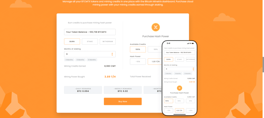 Dashboard jak kupić Bitcoin Minetrix