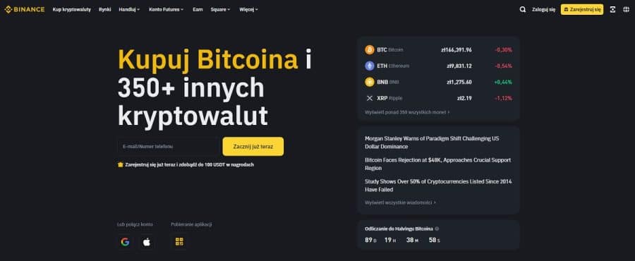 Strona Binance