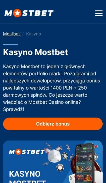 Mostbet strona główna na urządzeniu mobilnym