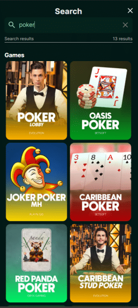 TG Casino poker