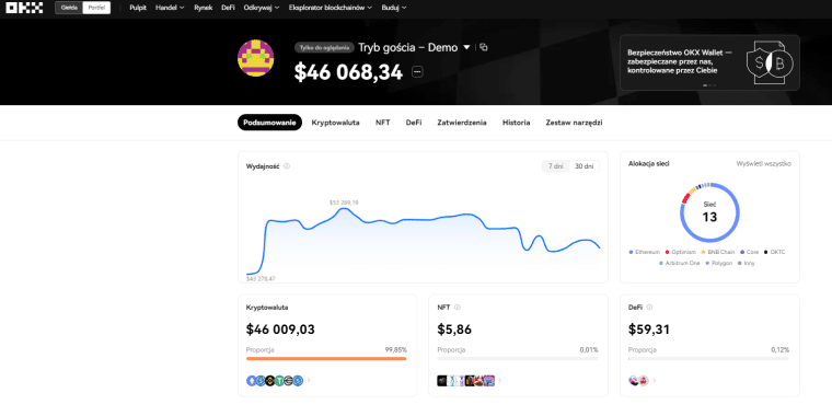 portfel kryptowalut w okx