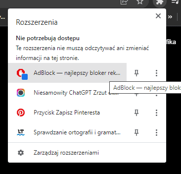 adblock rozszerzenia