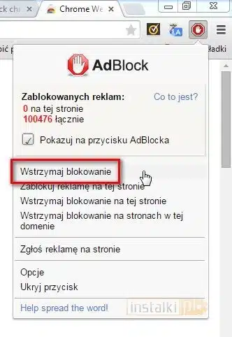 AdBlock jak wyłaczyc