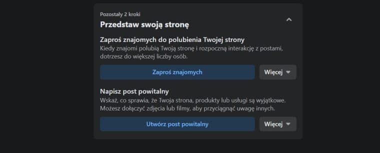 opublikuj post powitalny