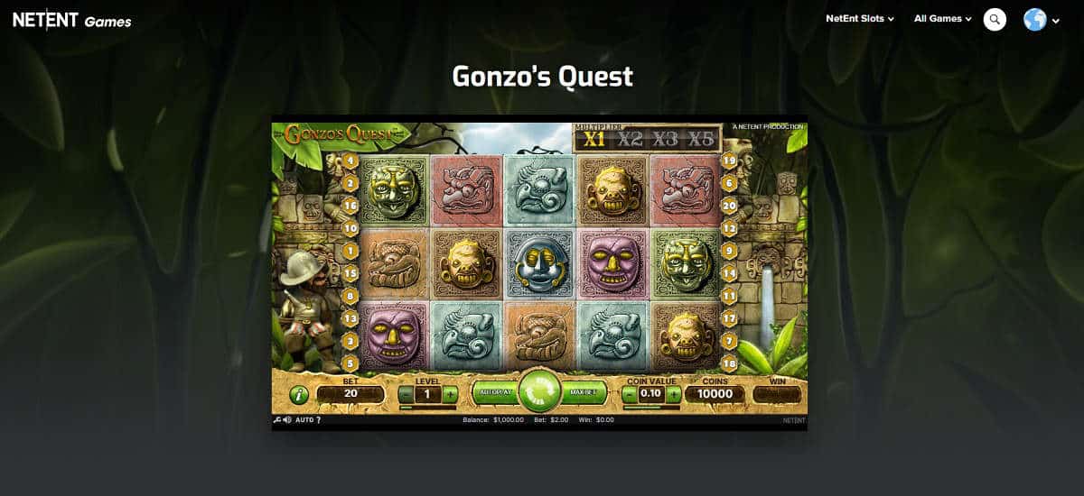 Gonzo's Quest na NetEnt