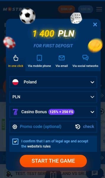 Mostbet rejestracja na urządzeniu mobilnym