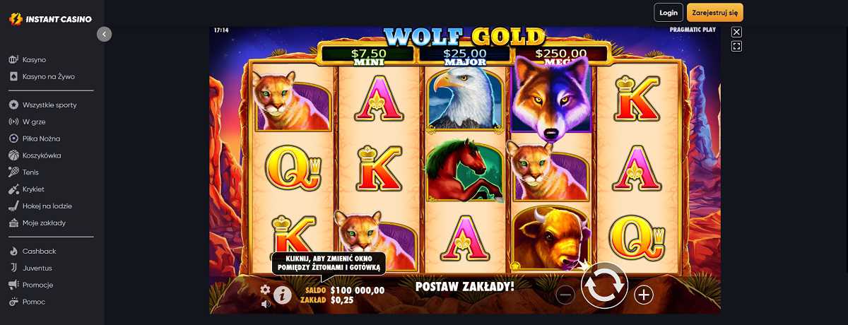 Wolf Gold na Instant Casino