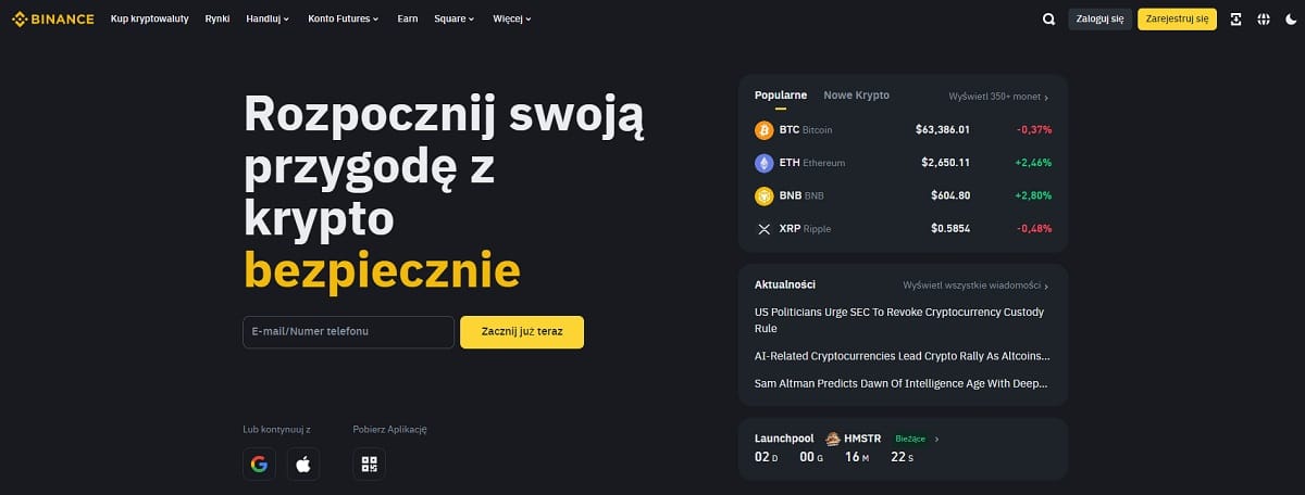 Binance strona główna