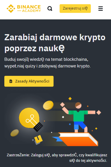 binance academy - widok na urządzeniach mobilnych