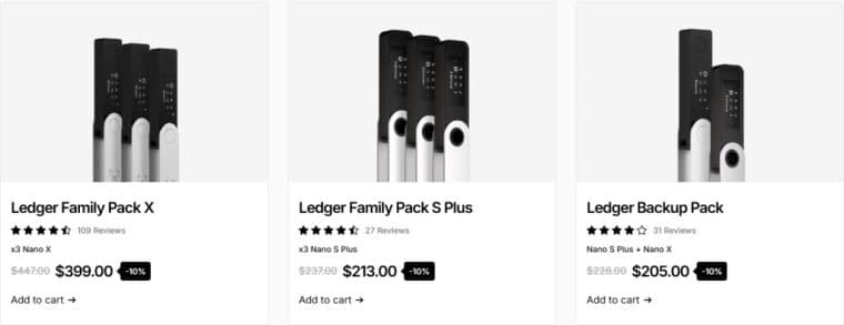 ledger akcesoria i pakiety black friday