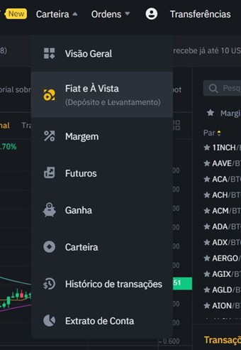 Transfira BNB para a sua wallet metamask