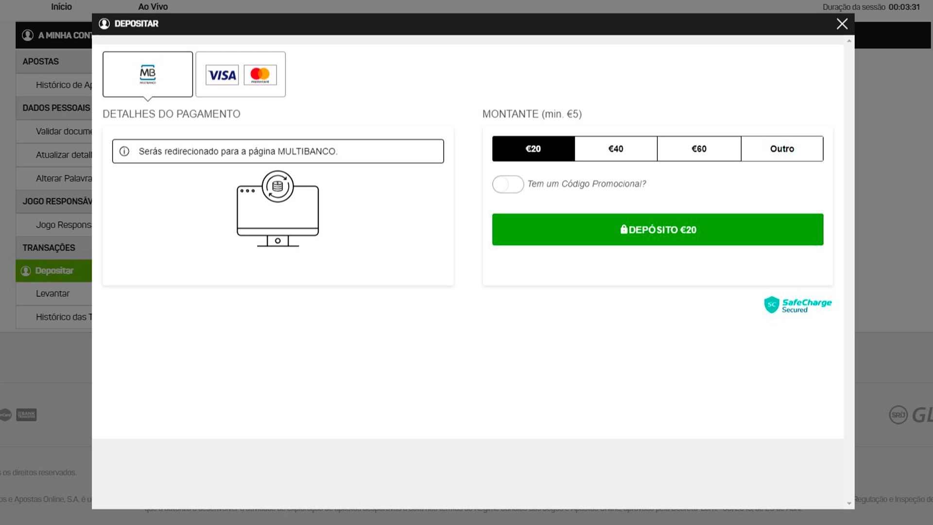 realizar deposito em placard