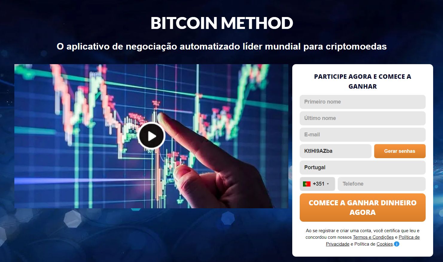 painel de entrada em bitcoin method