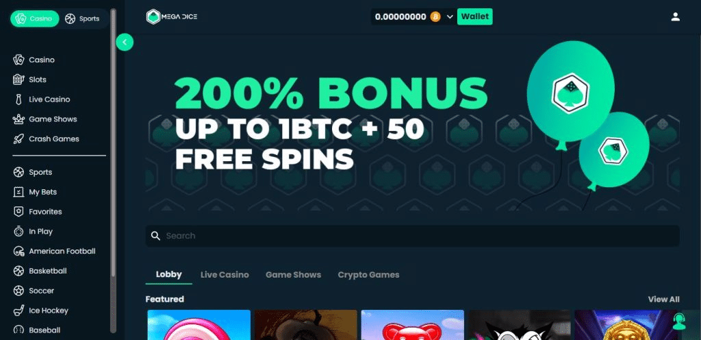 online mega dice casino