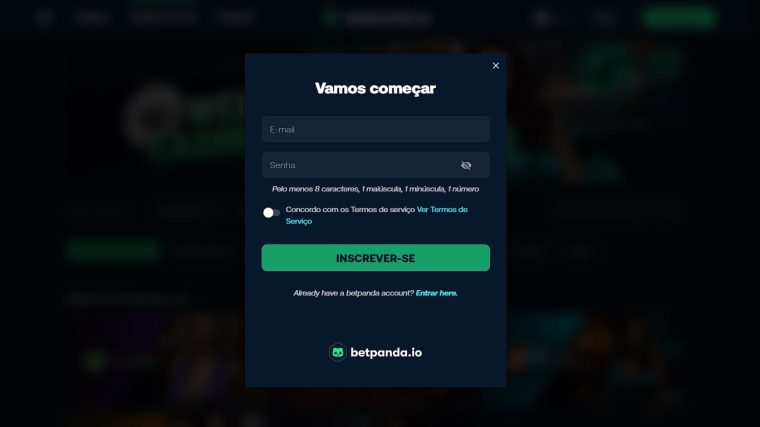 betpanda confirmar código e-mail