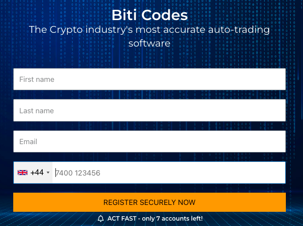 BitiCodes - formular de înregistrare