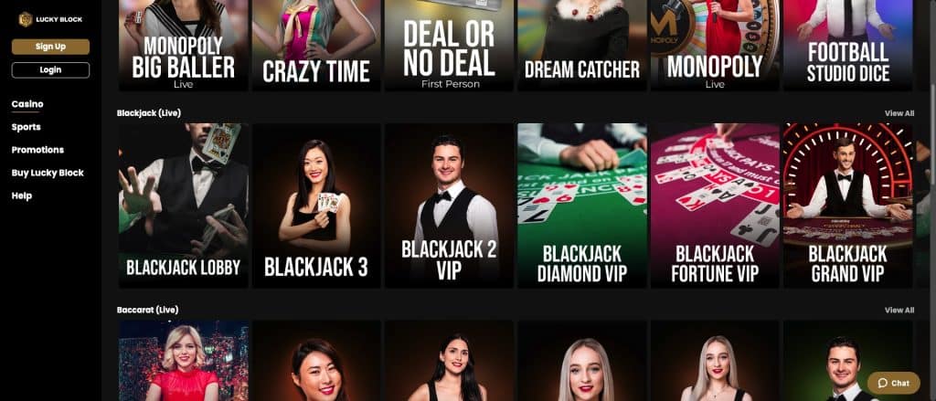 Jucați Blackjack la Lucky Block Casino