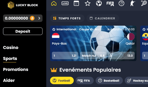 Lucky Block Casino depunere de fonduri