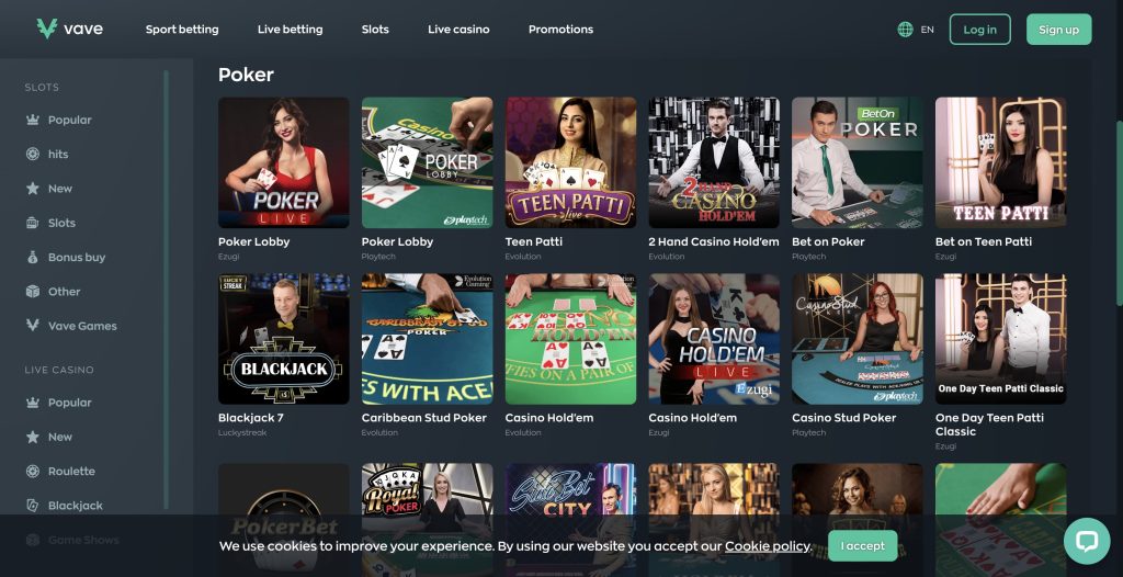 Poker Online la VAVE Casino