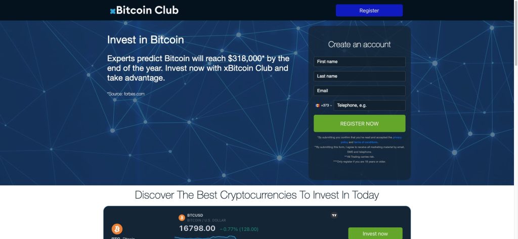 xBitcoin Club - pagină de pornire