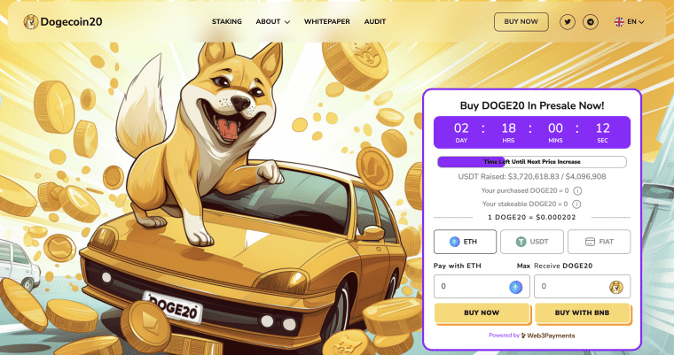 homepage dogecoin20 presale