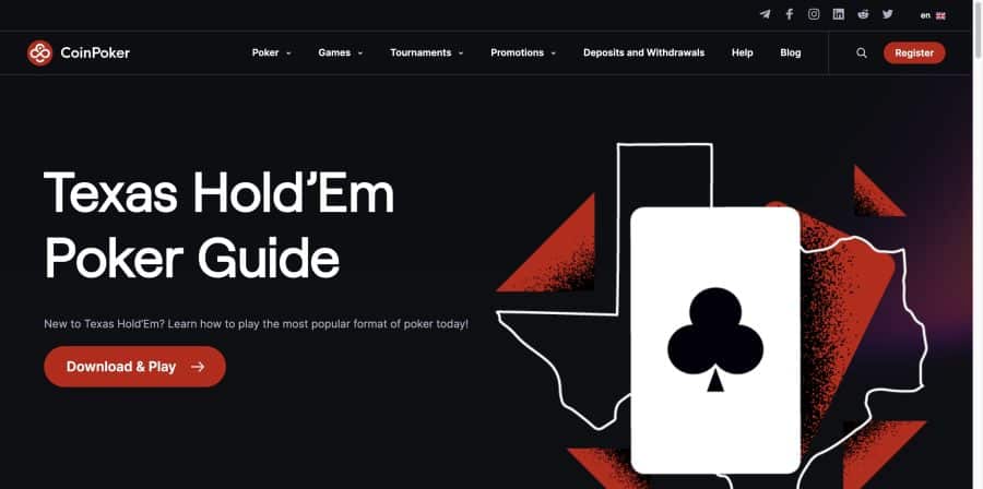 Texas HoldEm la CoinPoker