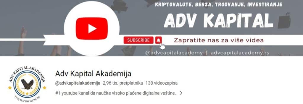 najbolji srpski crypto youtube kanali adv kapital akademija