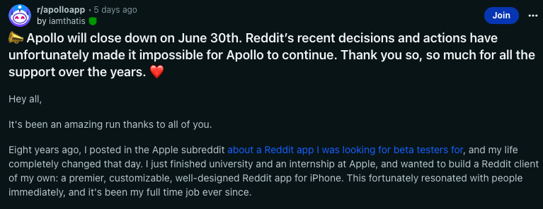 Apollo for Reddit