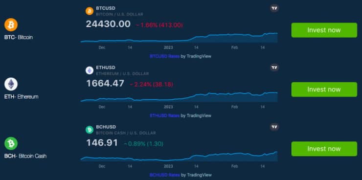 Handla flera kryptovalutor