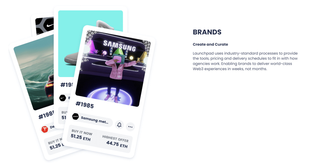 Bild som visar hur launchpad kan hjälpa företag med NFT-projekt
