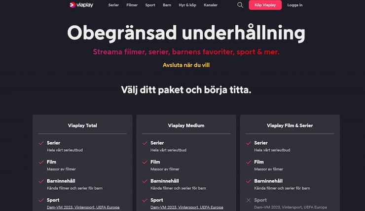 Viaplay lämnar flera länder