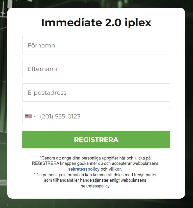 Immediate Iplex registrering