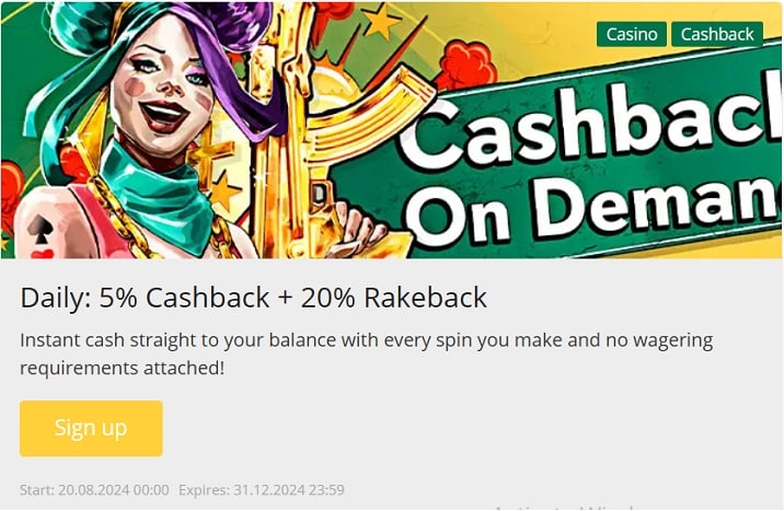 Cashback hos Qbet