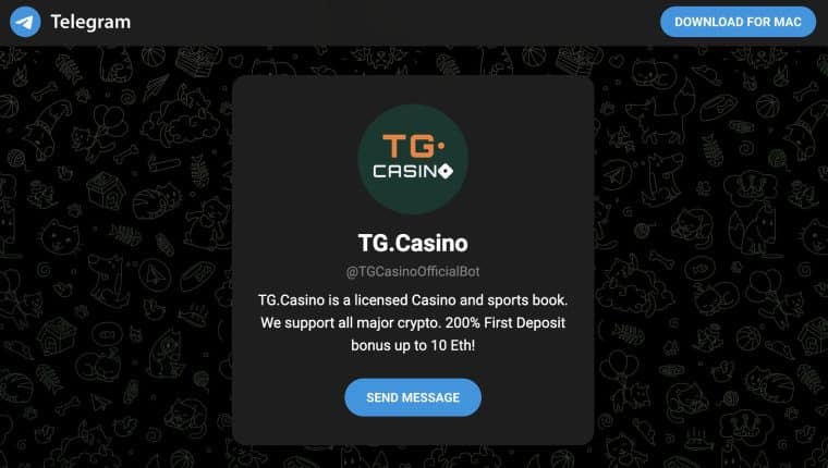 Spela casino utan konto via Telegram